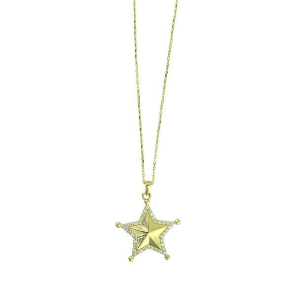 14 Ayar Altın Yıldızlı Kolye  -  F004742 - Image 1