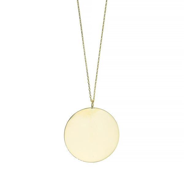 14 Ayar Altın Plaka Kolye  -  0201262 - Image 1