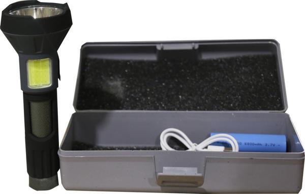 Ps-356 Enerji Göstergeli Yan Aydınlatma ve Powerbank Özellikli Şarjlı El Feneri - Image 1