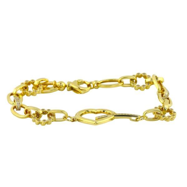 14 Ayar Altın Kalpli Bileklik  -  0194366 - Image 1