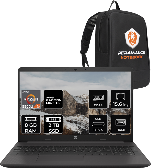 HP 255 G8 Ryzen 5 5500-8G 2TB SSD 15.6" FDOS 7N4W6AA & ÇANTA - Image 1