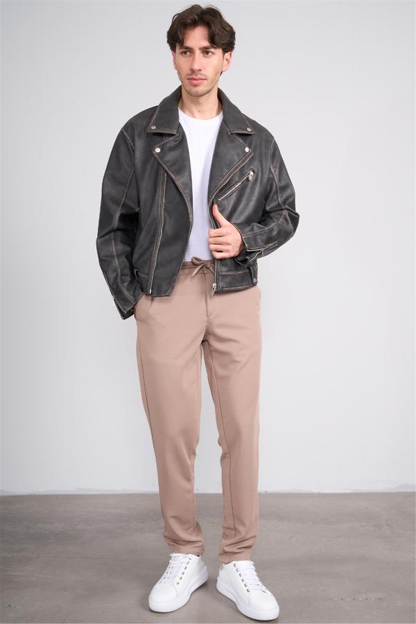 Mentality 6643 Erkek Meray Regular Jogger Pantolon Vizon - Image 1