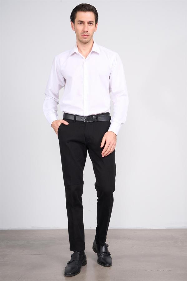 Mentality 6417 Erkek Julıa Gabardin Regular Yan Cep Pantolon Siyah - Image 1