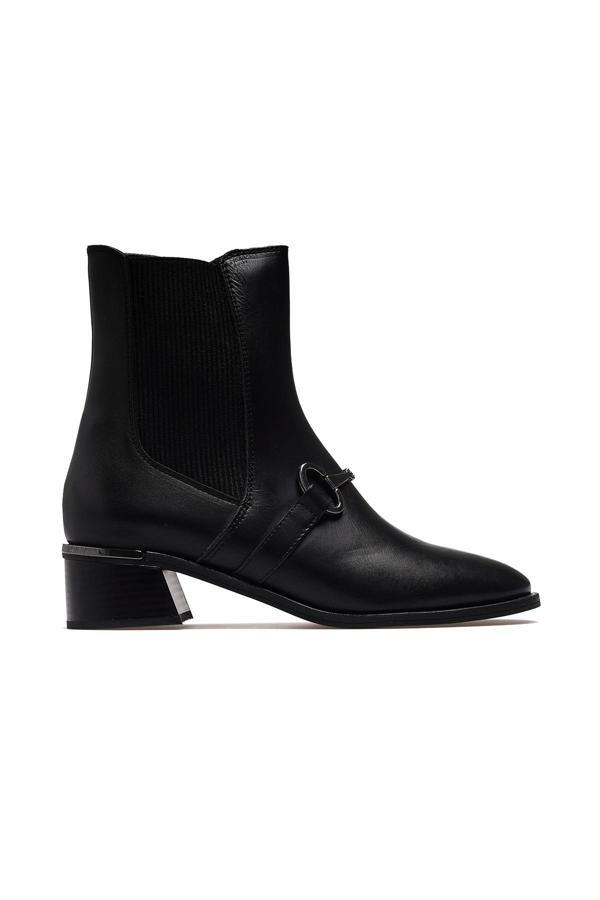 Kadın Hakiki Deri Topuklu Bot 25k 2540008k Z Siyah - Image 1