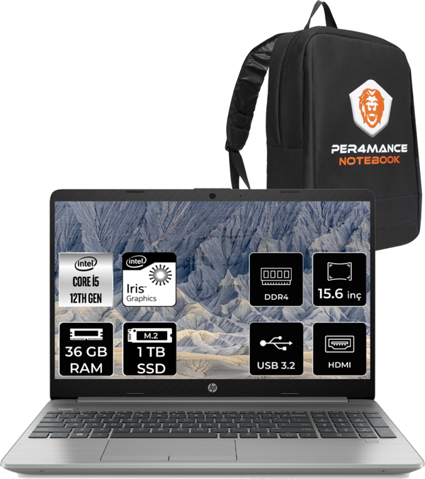 HP 250 G9 i5 1235U 36GB 1TB SSD 15.6" FHD FDOS 6Q8M5ES & ÇANTA - Image 1