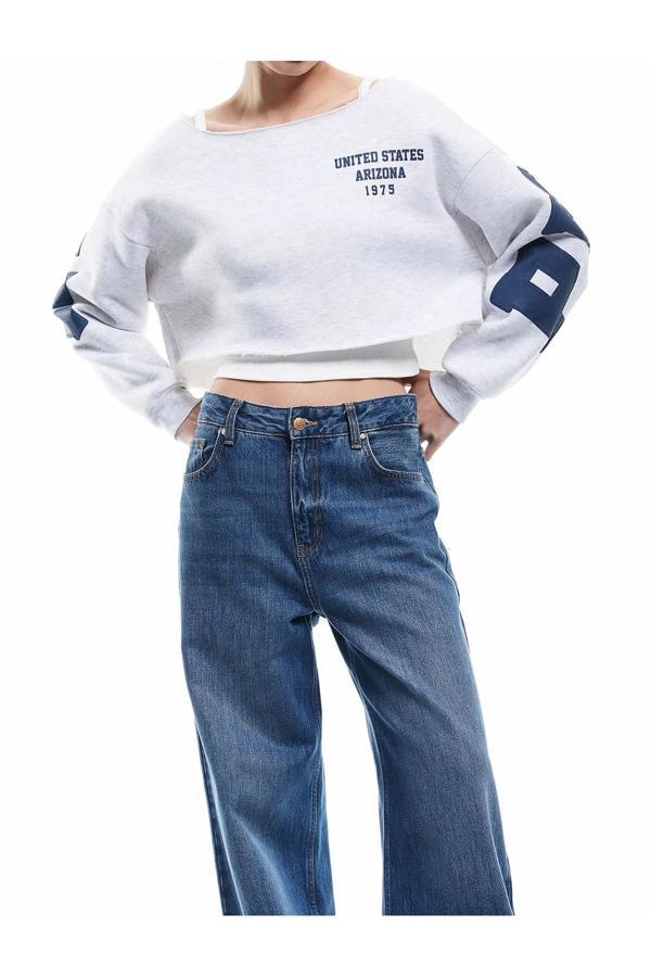 Borcka Tekstil Crop Kadın Sweatshirt - Image 1