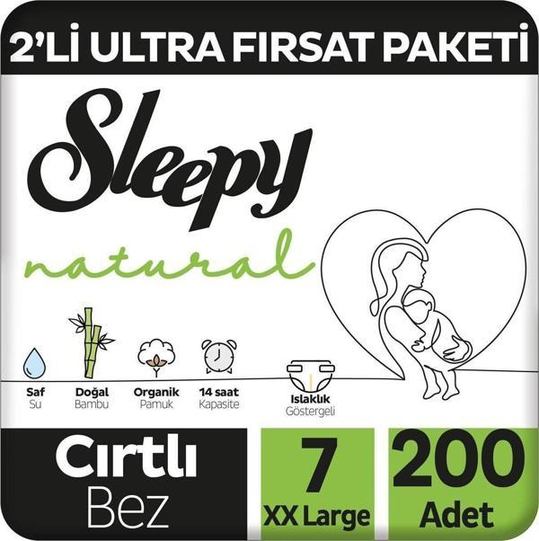 Sleepy Natural Bebek Bezi 7 Numara Xxlarge 200 Adet - Image 1