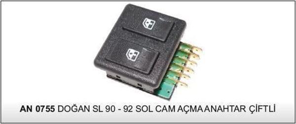 CAM KALDIRMA ANAHTARI ÇİFTLİ FIAT DOĞAN SL 90-92 UNO SOL 25173 - AN202- AN0755 - Image 1