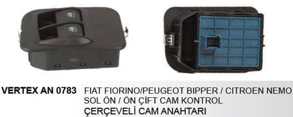 CAM KALDIRMA ANAHTARI ÇİFTLİ SOL FIAT DOBLO III  FIORINO/ PEUGEOT BIPER/ CITROEN NEMO ÇERÇEVELİ 25110 - AN228 - AN0783 - Image 1