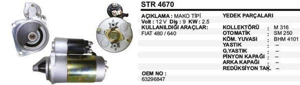 MARŞ MOTORU 9 DİŞ 12V FIAT TRAKTÖR 480-640 MAKO TİPİ - Image 1