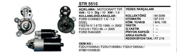 MARŞ MOTORU 10 DİŞ 12V FORD CONNECT 1 6-1 9 DİZEL 10DİŞ MOTOGRAFT TİPİ - Image 1