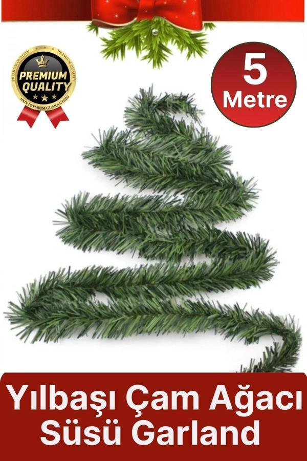 Özel Üretim Dekoratif Süsleme Yeni Yıl Ruhu Noel Yılbaşı Çam Ağacı Süsü Garland Büyük Boy 5 Metre - Image 1
