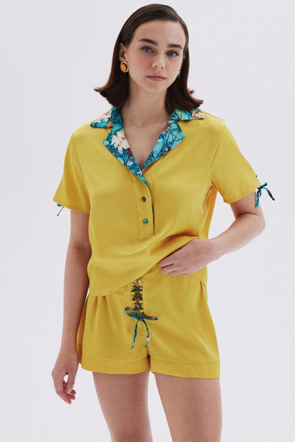 Monet's Bond Hardal Kısa Saten Pijama Takımı - Image 1