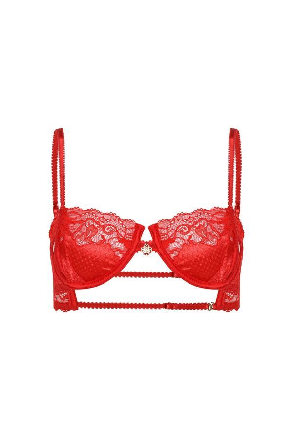 Eclatant Kırmızı Dantelli Balconette Sütyen - Image 1