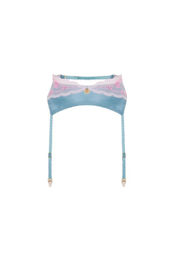 Blume Turkuaz Saten Dantel Detaylı Jartiyer - Image 1