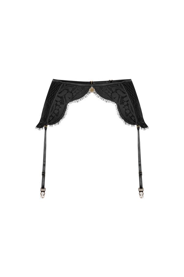 Calla Lily Siyah Dantelli Jartiyer - Image 1