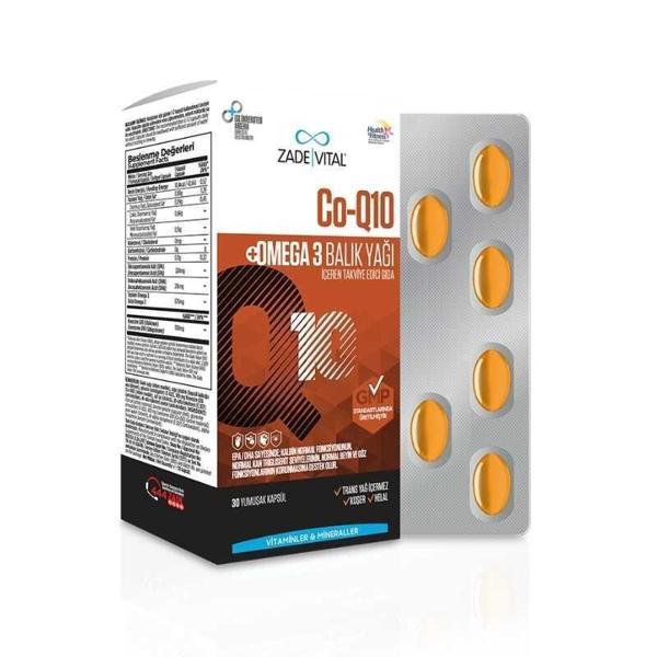 Zade Vital Co-Q10 Omega 3 Balık Yağı 30 Kapsül - Image 1