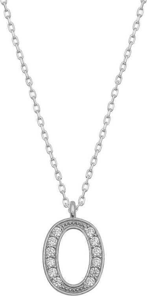 925 Ayar Gümüş Rodyum Kaplama O Harfi Kadın Gümüş Kolye - Image 1