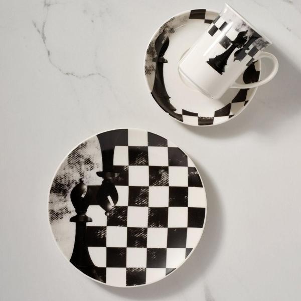 GÜRAL PORSELEN Camelia 3 Parça Çay Takımı Satranç Fil - Image 1