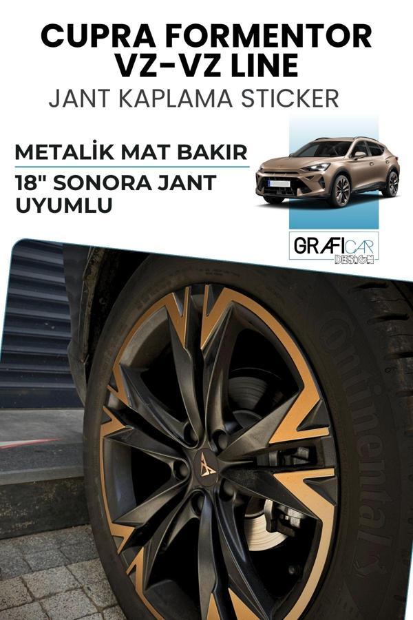 Graficar Cupra Formentor Jant Kaplama Sticker Set - 18" Sonora Uyumlu / Metalik Mat Bakır - Image 1
