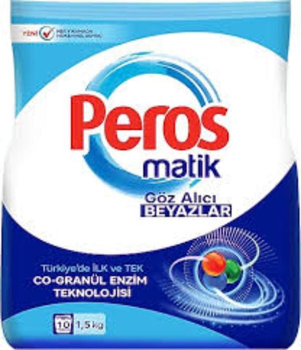 Peros Matik Toz Deterjan Göz Alıcı Beyazlar 1.5 Kg - 10 Yıkama - Image 1