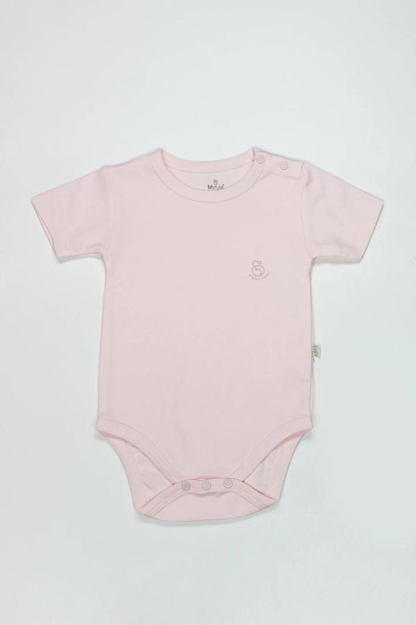 Bistyle Organik Natural Basic Style Yarım Kol Body Bs17103 Pembe - Image 1
