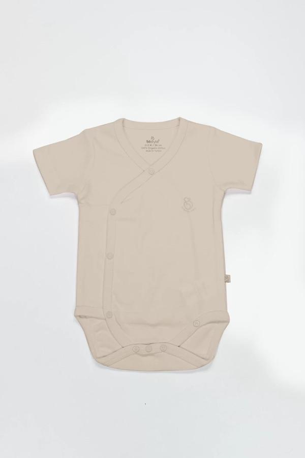 Bistyle Organik Natural Basic Style Kruvaze Yarım Kol Body Bs17101 Bej - Image 1