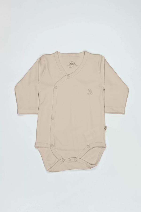 Bistyle Organik Natural Basic Style Kruvaze Uzun Kol Body Bs17102 Bej - Image 1