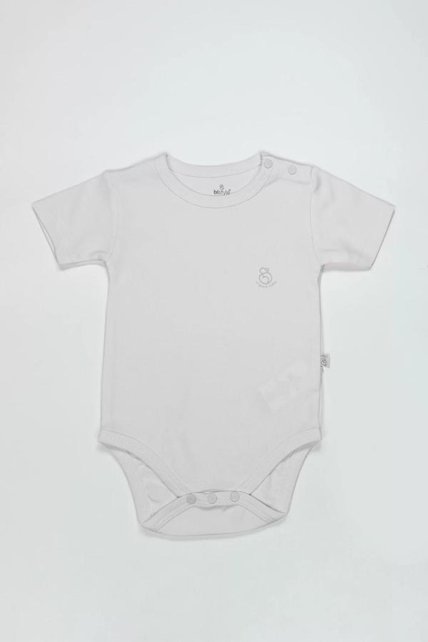 Bistyle Organik Natural Basic Style Yarım Kol Body Bs17103 Beyaz - Image 1