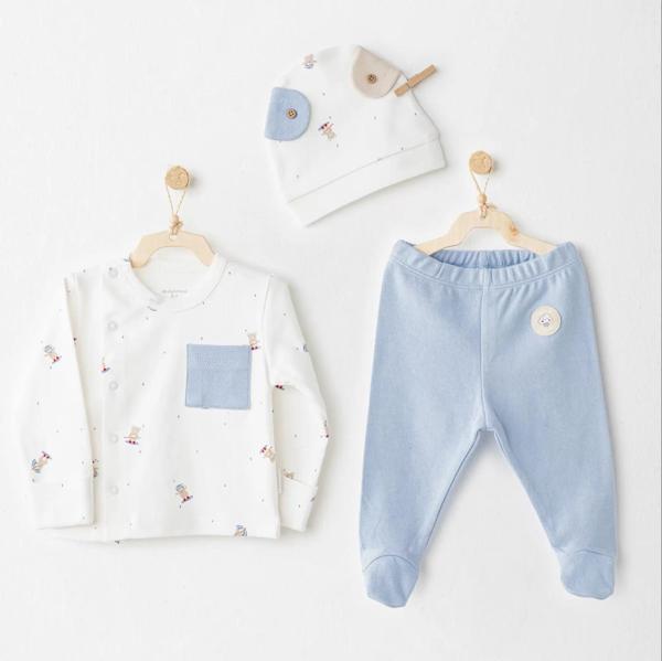 The Log İnvest Hat Set Rainbow 3'lü Zıbın Takım Mavi - Image 1