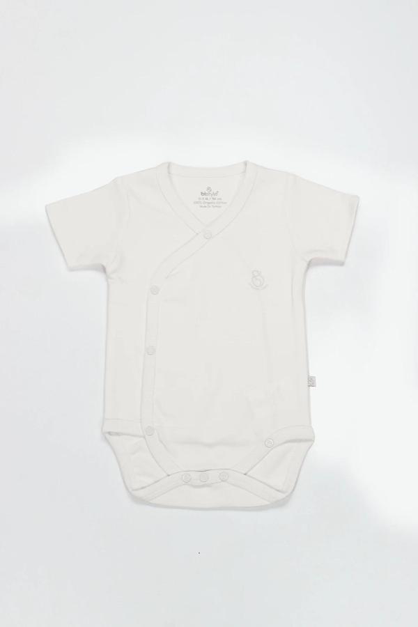 Bistyle Organik Natural Basic Style Kruvaze Yarım Kol Body Bs17101 Ekru - Image 1