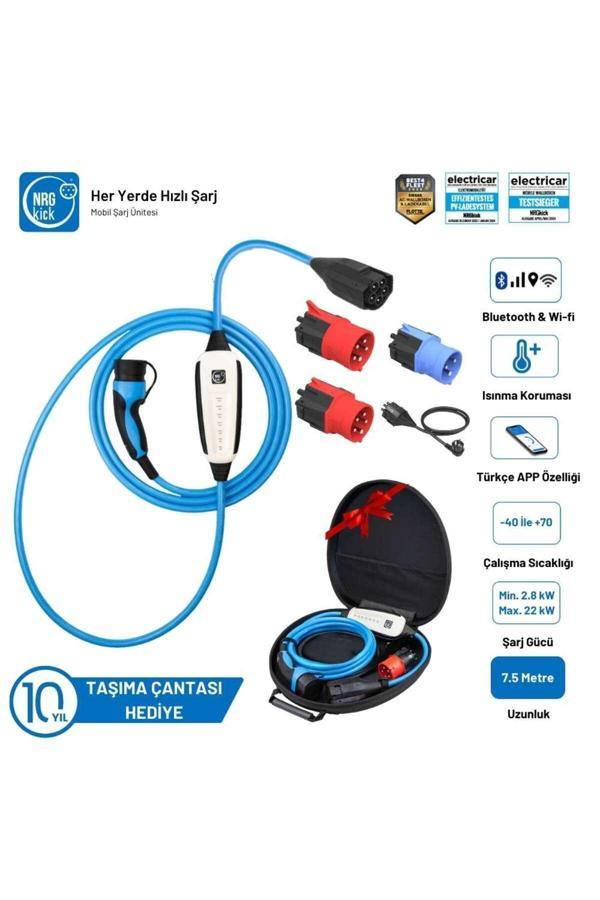 32a 22kw 7,5m Çantalı Premium Set A/c Taşınabilir Şarj Istasyonu - Image 1