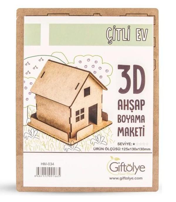 Ahşap Maket 3D Çitli Ev - Image 1
