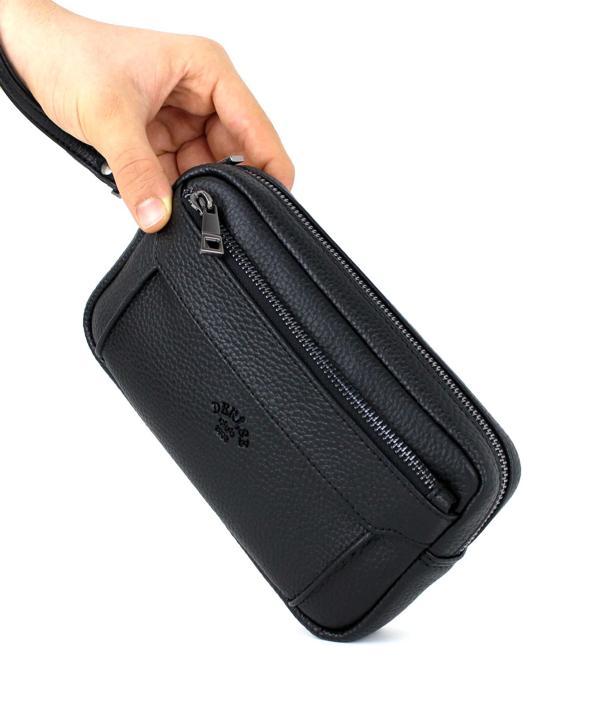 Erkek Siyah Lüks El Ve Bileklik Kemerli Portföy El Çantası - Image 1