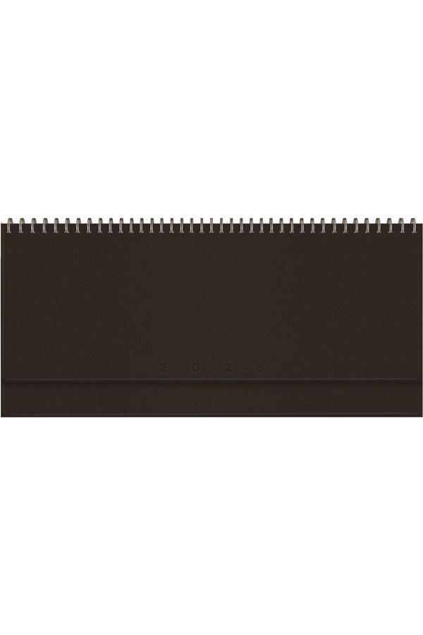 2026 504-GLK GLOBE Spiralli - Deri Sert Kapak 14X33 Haftalık Beyaz Masa Takvimi - Image 1