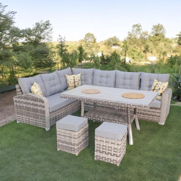 Aria | Rehome Rattan İki Puflu L Köşe Takımı | 708 - Image 1