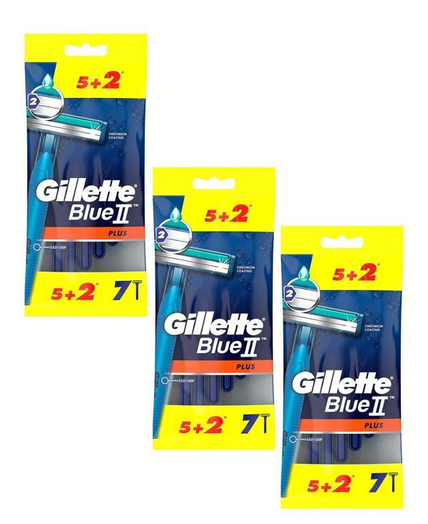 Gillette Blue 2 Plus Tıraş Bıçağı 5 + 2'li Poşet 3 Paket - Image 1