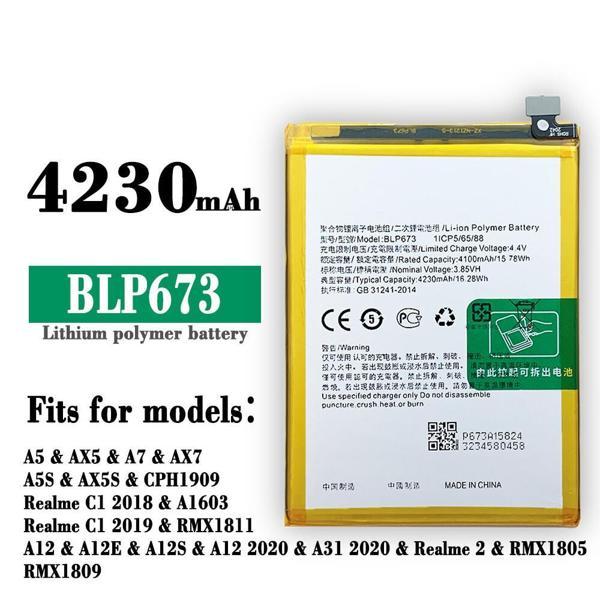BLP673 Battery For OPPO A5 AX5 A5S AX5S A7 AX7 A1603 Realme C1 A12 A12E A12S A31  - Image 1