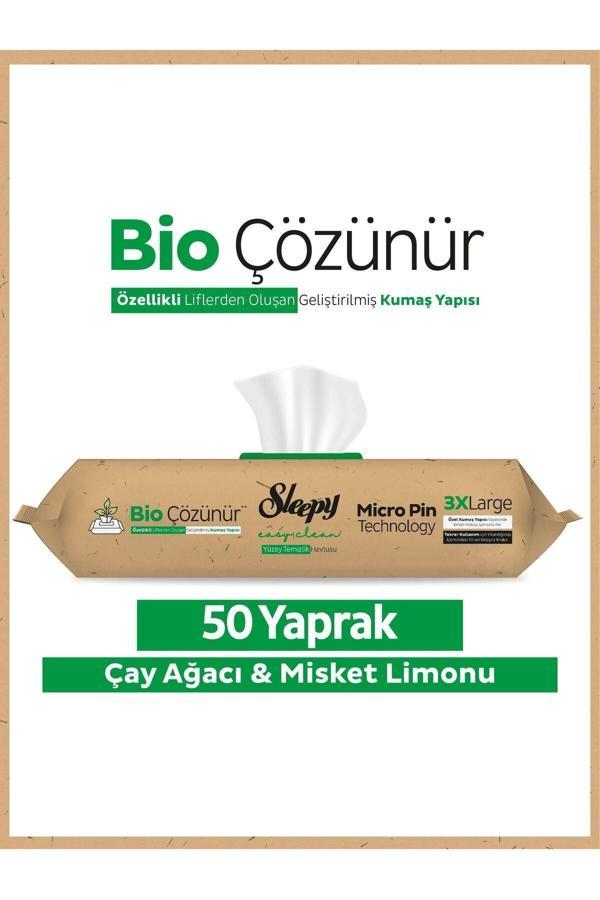 Bio Çözünür Yüzey Temizlik Havlusu&mendili Çay Ağacı&misket Limonu 50 Yaprak - Image 1