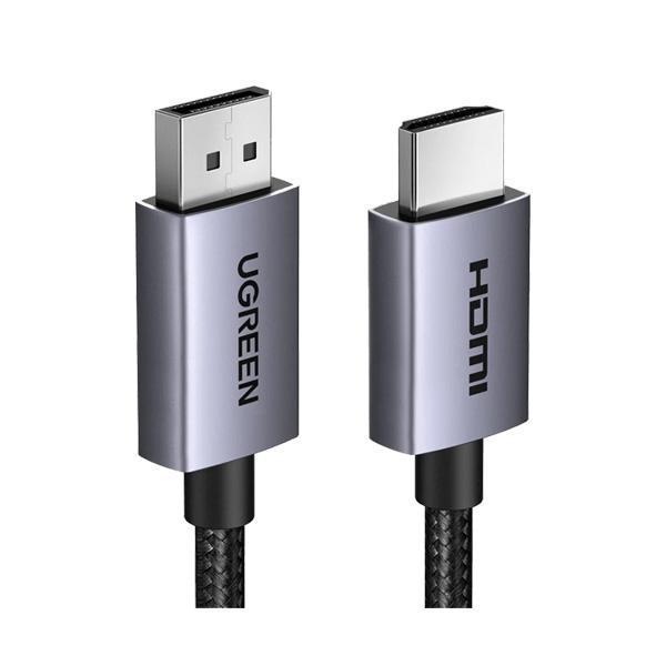 UGREEN 4K 1080P@120Hz Displayport 1.2 to HDMI 1.4 Örgülü Kablo, 1.5m, 35841 - Image 1
