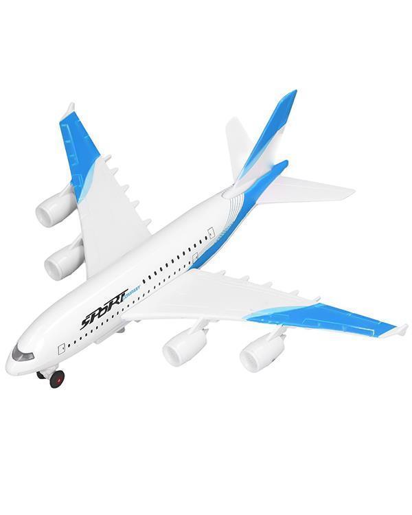 Ctoys Çek Bırak Metal Yolcu Uçağı Işıklı Sesli Mavi A3806A - Image 1