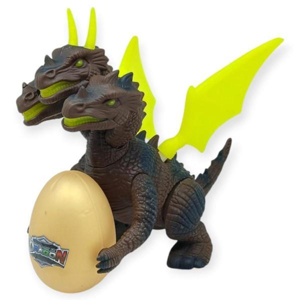 3 Başlı Mitolojik Ejderha - Pilli Yerde Gezen Sesli Figür - WH-3010 - Image 1