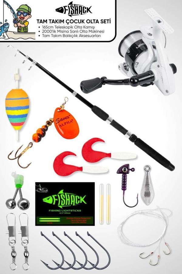 Tam Takım Çocuk Olta Seti - 165cm Kamış 10-30GR / 20'lik Makine - Tüm Deniz ve Göller İçin - Image 1