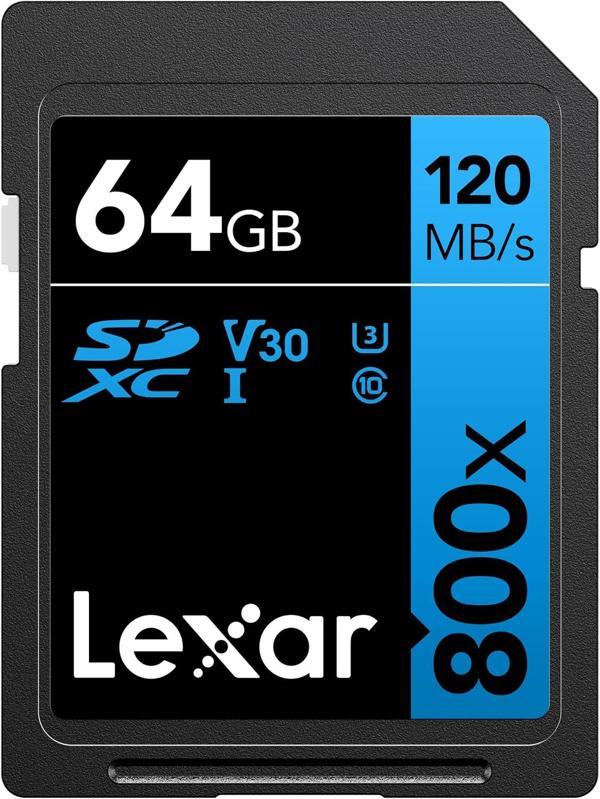 Lexar® 64Gb Professional 800X Sdxc™ Uhs-I Cards, Up To 120Mb/S Read 45Mb/S Write C10 V30 U3 - Image 1