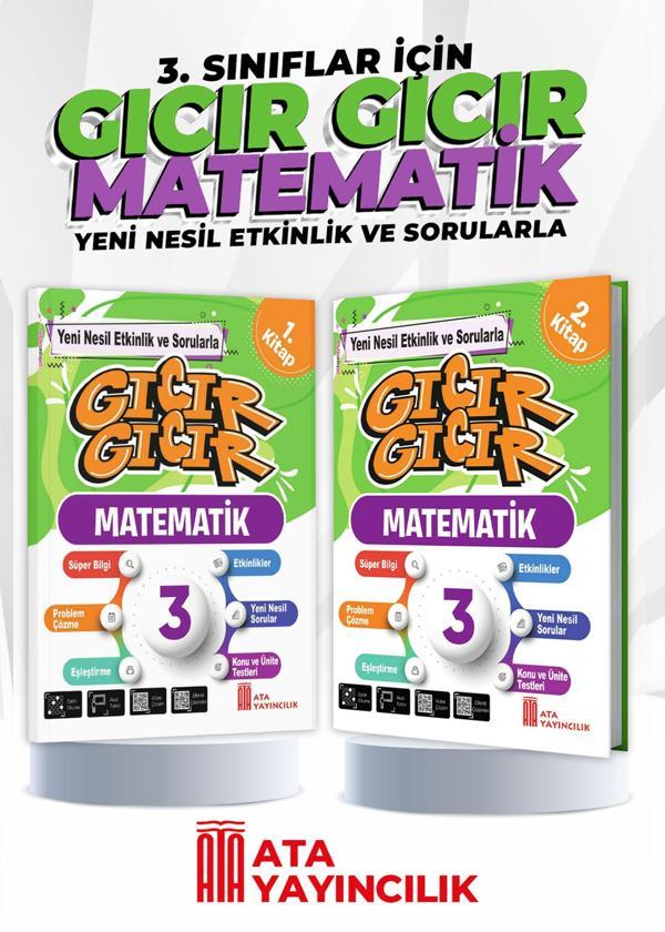 3. Sınıf Gıcır Gıcır Matematik 1 ve 2. Kitap (2'li kitap) - Ata Yayıncılık - Image 1