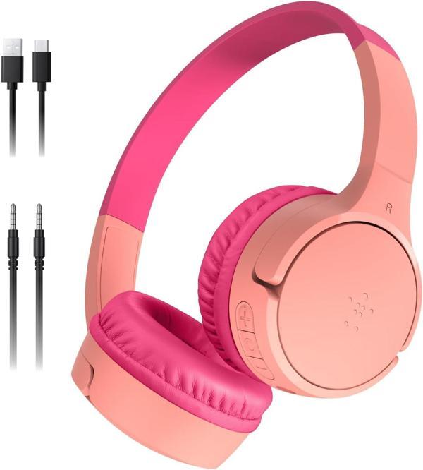 Belkin Soundform Mini Çocuk Kablosuz Kulaklık (Pembe) – Dahili Mikrofon, 30 Saat Çalma, Eğlenceli Çı - Image 1
