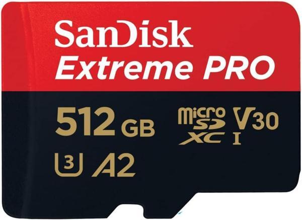 Sandisk 512 Gb Extreme Pro Microsdxc Kart + Sd Adaptörü + Rescuepro Deluxe, 200 Mb/Sn'Ye Kadar, A2 U - Image 1