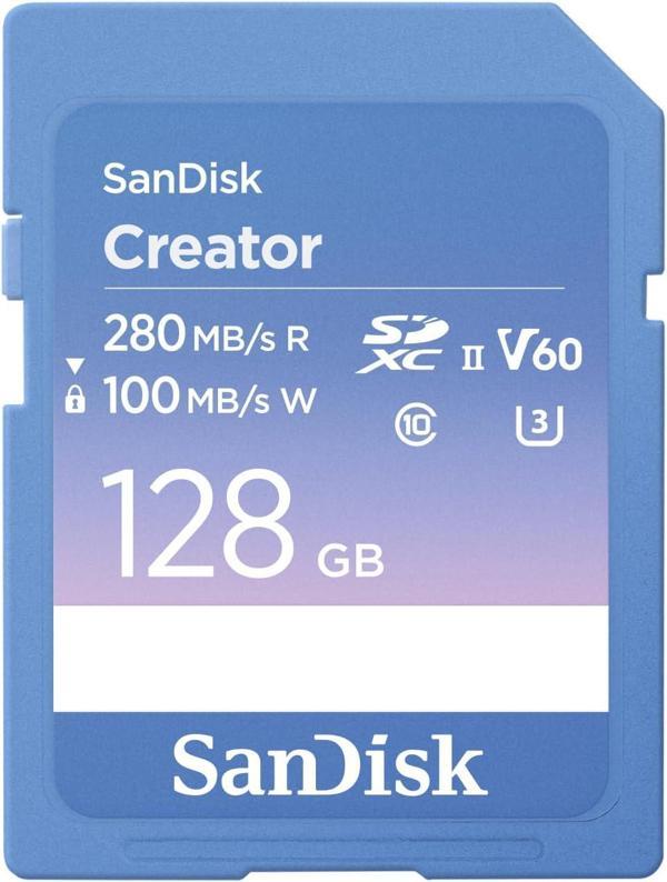 Sandisk Creator Sd-Uhs-Ii Hafıza Kartı 128 Gb (Dslr Ve Aynasız Kameralar, 6K Video, V60, Uhs-Ii, 280 - Image 1