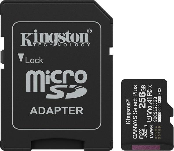 256Gb Microsdxc Canvas Select Plus Gen3 150Mb/S A1 Card + Adapter - Image 1