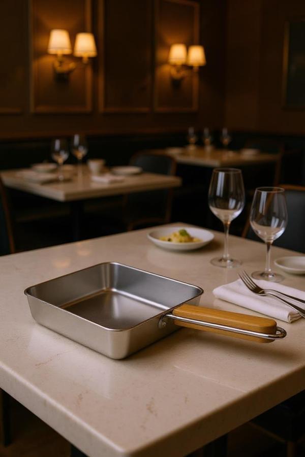 Bambum Cesta - Bambu Saplı Çelik Sunum Tavası Kare Orta - Image 1